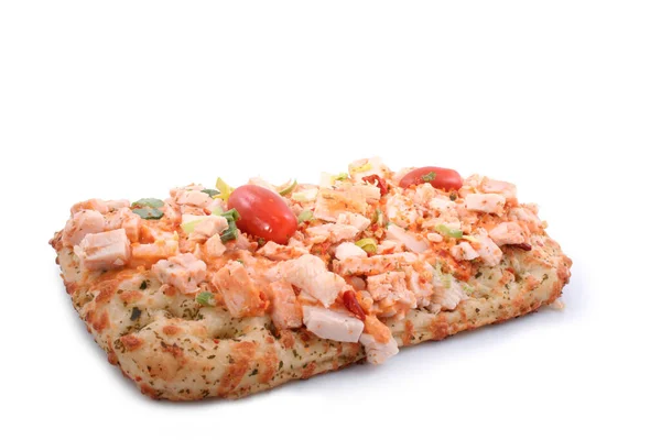 Focaccia ekmeği beyaz arkaplanda izole edilmiş