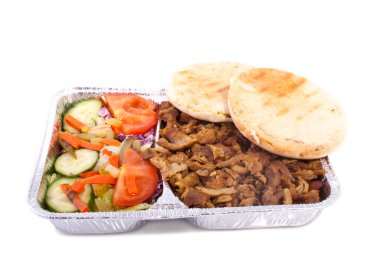 Shoarma emri beyaz arkaplanda izole edildi