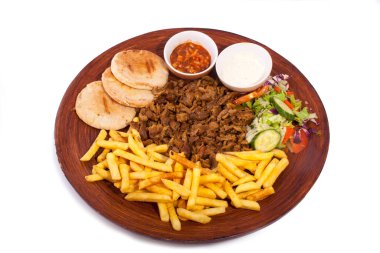 Izgara shoarma beyaz arka planda izole