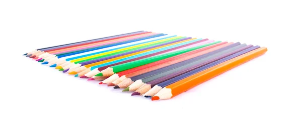 Piękne Ołówki Izolowane Białym Tle — Zdjęcie stockowe