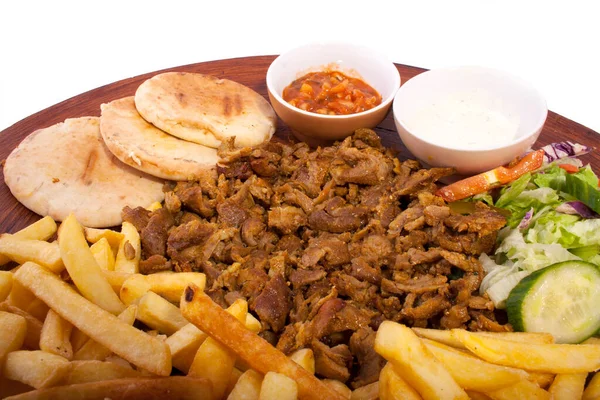 Shawarma Közelkép Elszigetelt Fehér Alapon Jogdíjmentes Stock Képek