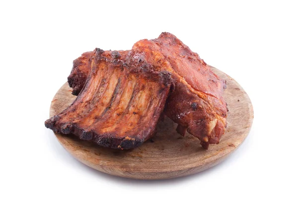 Spareribs Isoliert Auf Weißem Hintergrund Stockfoto