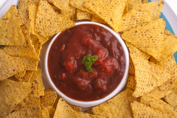 Nacho salsa dip — Stock Photo, Image