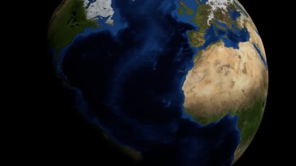 Roterende planeet aarde in een donkere universum, Fullhd. Elementen van deze video ingericht door Nasa. — Stockvideo