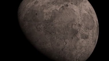 Dönen ay Fullhd karanlık bir evrende. Nasa tarafından döşenmiş bu video unsurları.