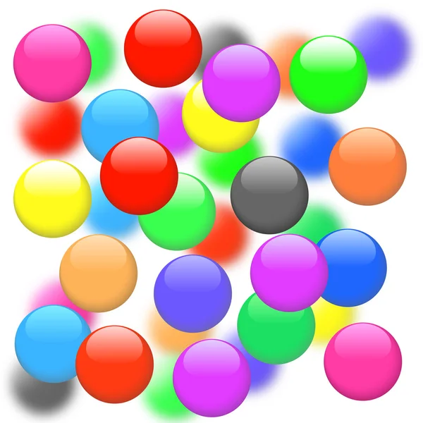 Boules colorées avec effet bokeh sur fond blanc — Photo