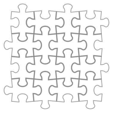 Bulmaca. Beyaz bulmaca vektör çizim.