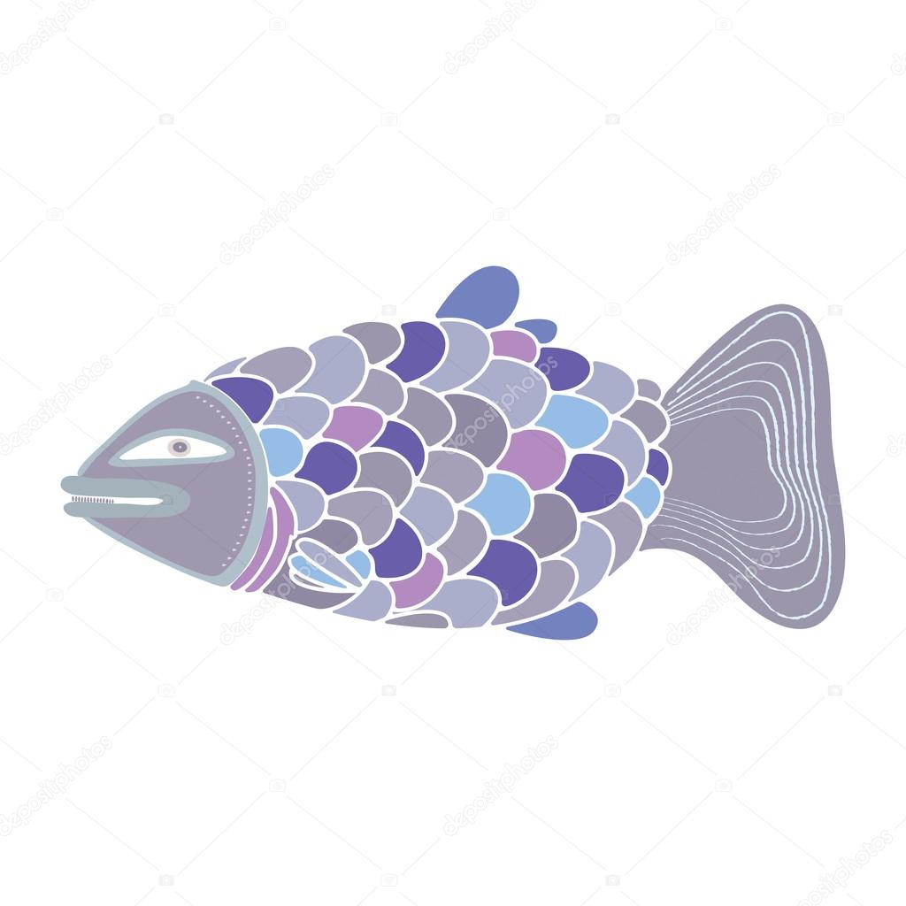Illustratore di vettore colorato pesce su una priorit  bassa bianca — Vettoriali di luckylili