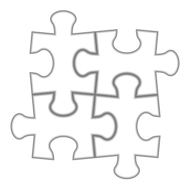 Bulmaca. Beyaz bulmaca vektör çizim.