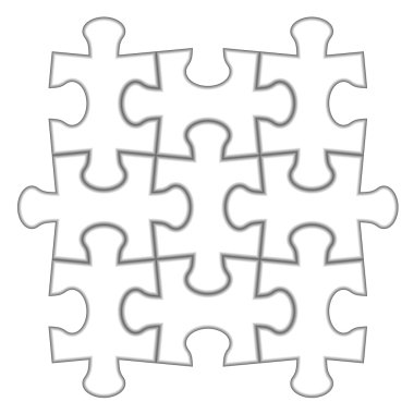 Bulmaca. Beyaz bulmaca vektör çizim.