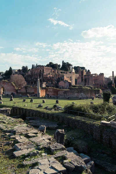 Veduta Panoramica Sull Antico Colle Palatino Roma — Foto Stock