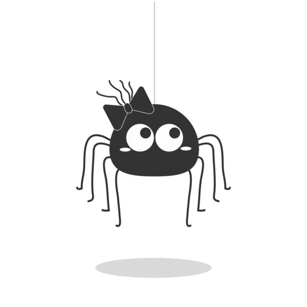 Spider Hanging Vector Isolated White Background — Stock Vector
