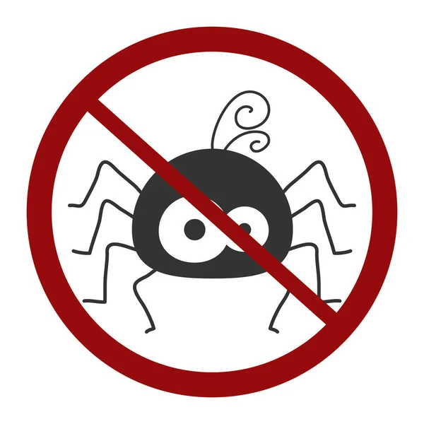 Araña Prohibición Signo Vector Ilustración Aislada Sobre Fondo Blanco Araña — Archivo Imágenes Vectoriales
