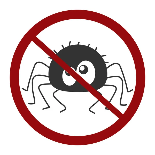 Araña Prohibición Signo Vector Ilustración Aislada Sobre Fondo Blanco Araña — Archivo Imágenes Vectoriales