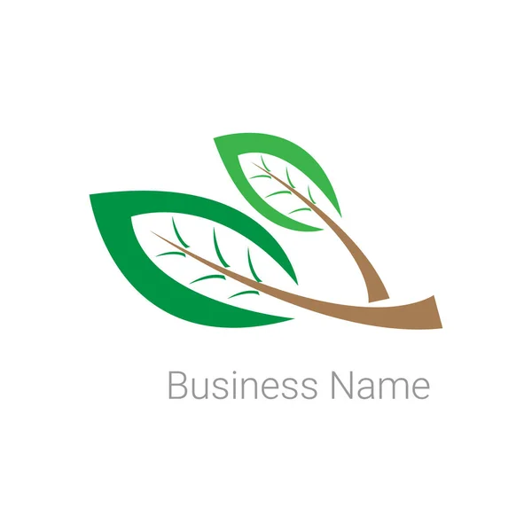Folha Logotipo Filial Vetor Logotipo Empresa Isolado Fundo Branco Ícone — Vetor de Stock