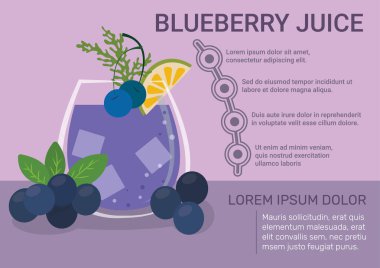 Yabanmersini suyu bilgisi vektör çizimi. Meyve suyu bilgi grafikleri. Meyve suyu bilgisinin içeriği ve faydaları. 