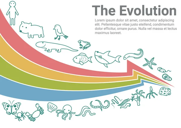 Evolução Infográfico Ilustração Vetorial Evolução Mapa Animal Infográfico Tipográfico Para — Vetor de Stock
