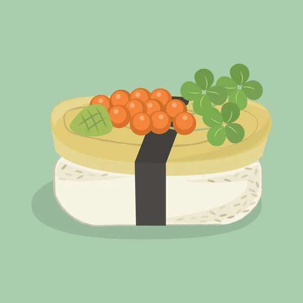 Illustration Vectorielle Sushi Aux Œufs Doux Sushi Aux Œufs Sucrés — Image vectorielle