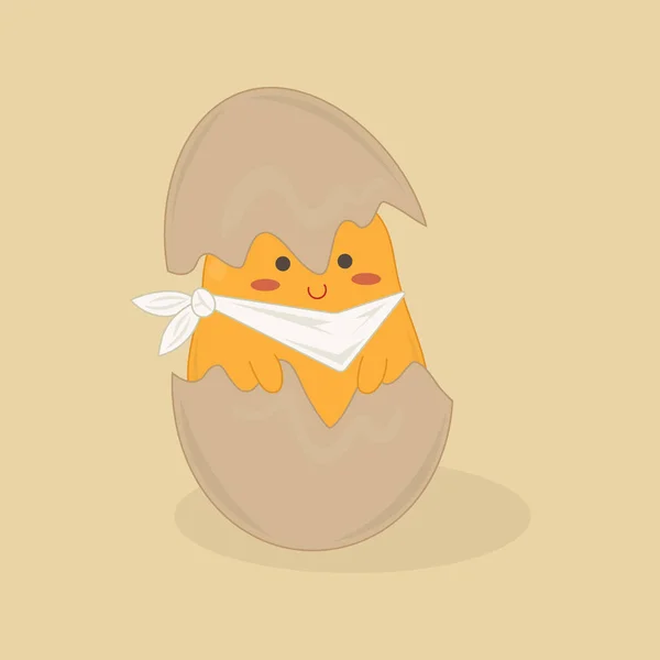 在破裂的蛋壳中可爱的蛋黄蛋 蛋黄蛋病媒卡通画 食品菜单矢量卡通片 — 图库矢量图片