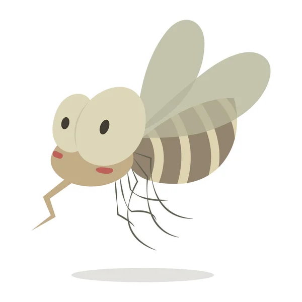 Mosquito Vector Cartoon Ilustração Isolada Sobre Fundo Branco Desenhos Animados — Vetor de Stock