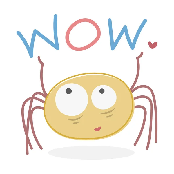 面白いかわいいクモのベクトルイラスト漫画白の背景に隔離 — ストックベクタ