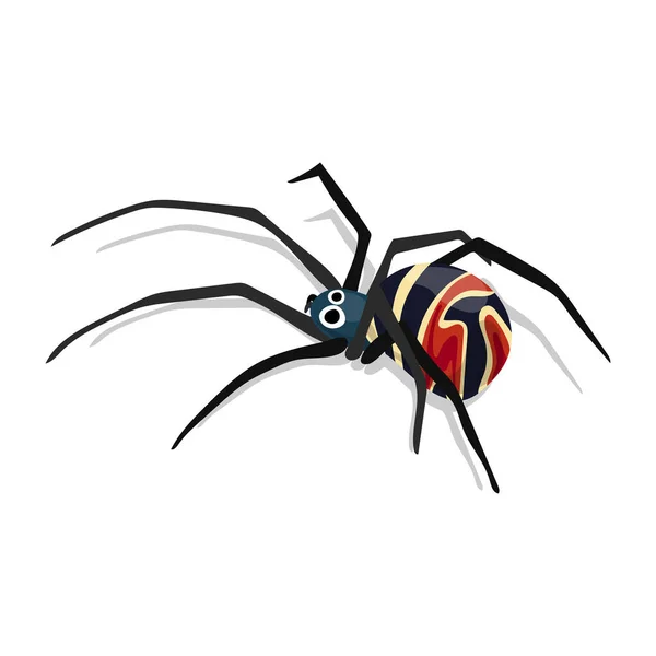 Παράξενη Και Πολύχρωμη Αράχνη Απομονωμένη Λευκό Φόντο Κινούμενα Σχέδια — Διανυσματικό Αρχείο