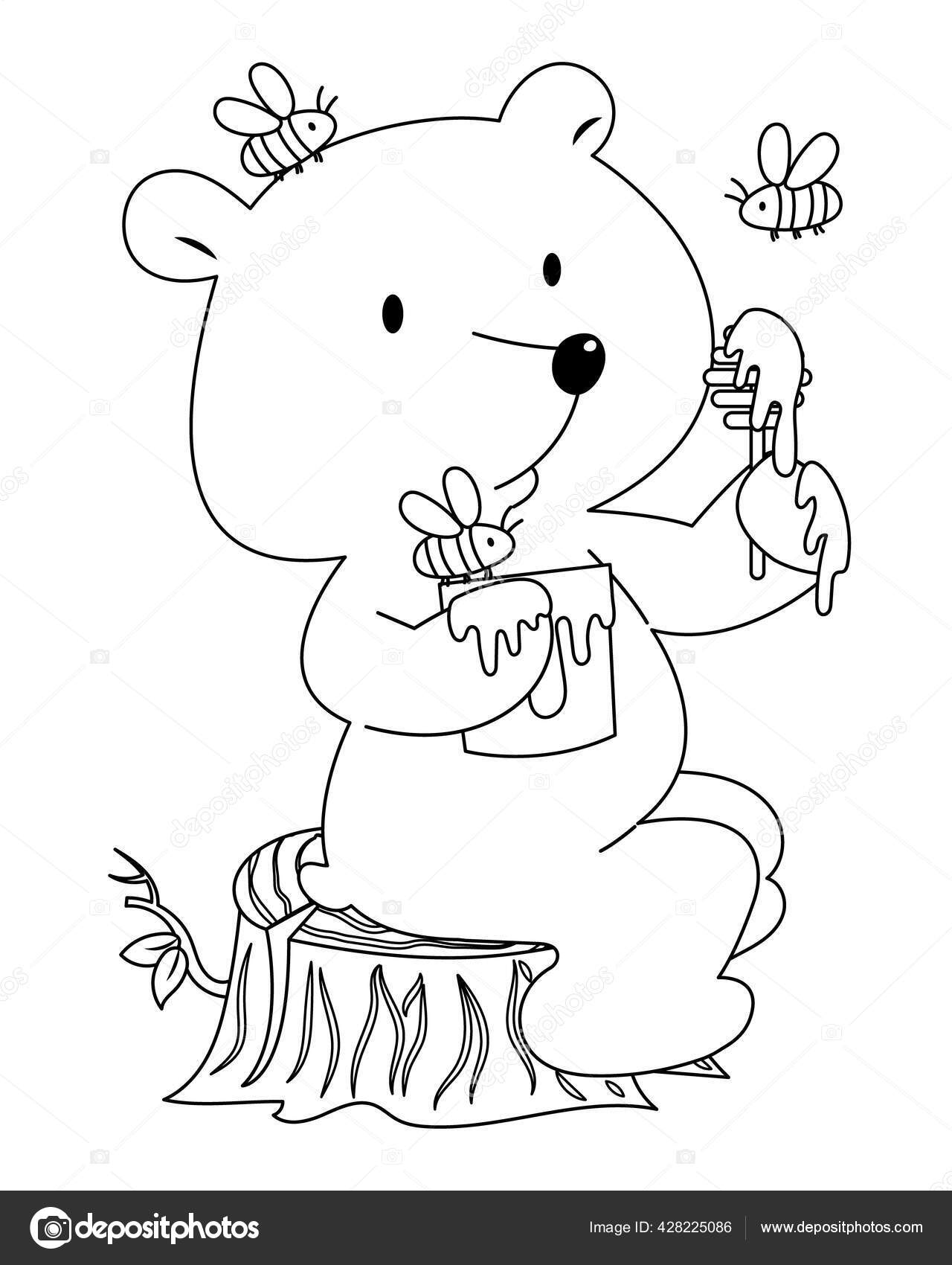 Desenho De Imagem Vetorial Um Animal Urso Páginas Para Colorir