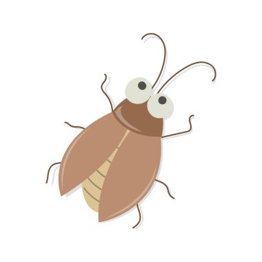 Komik hamamböceği vektör karikatürü. Pastel hamamböceği çizgi filmi beyaz arka planda izole edildi. 