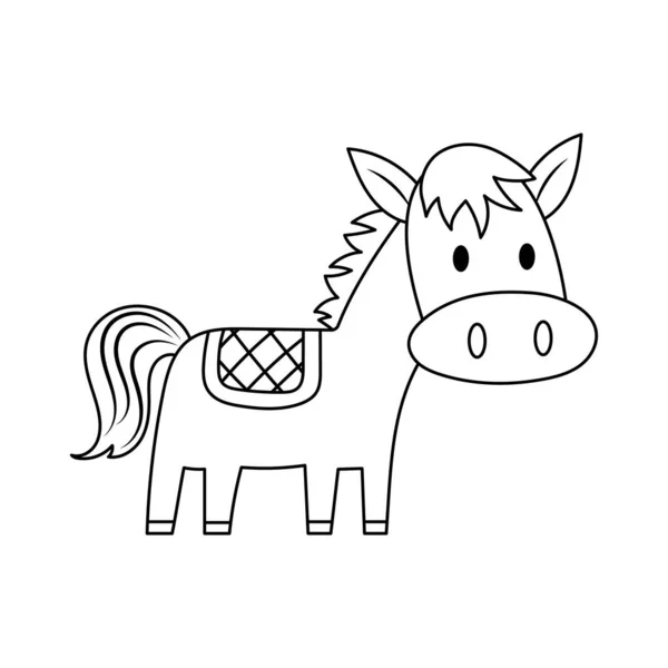 Desenho Animado Ilustração Vetor Cavalo Animal Quinta Bonito Pônei Desenhos —  Vetores de Stock