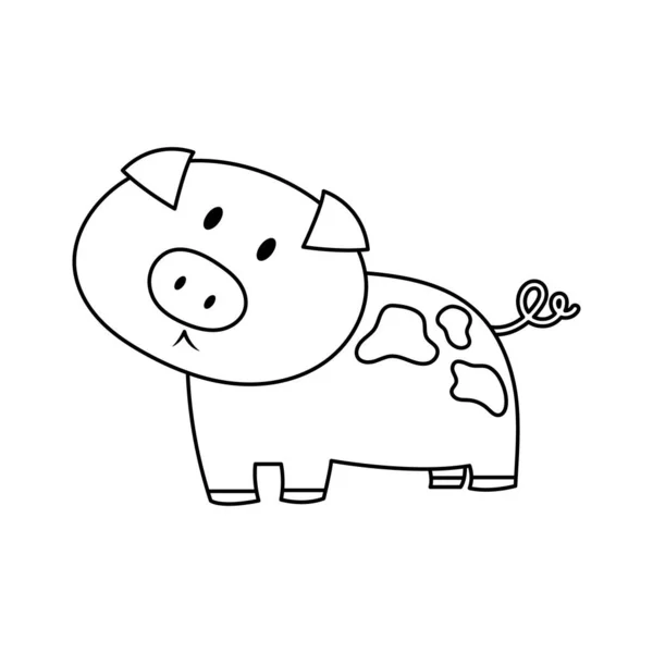 Illustration Vectorielle Porc Dessin Animé Animal Ferme Mignon Porcelet Dessin — Image vectorielle