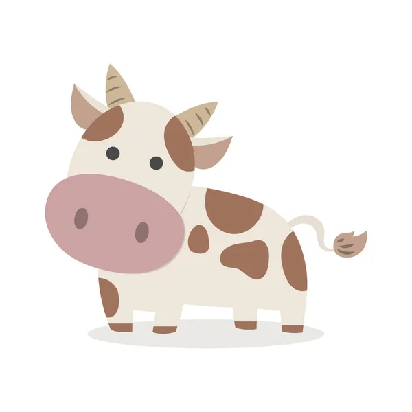 Illustration Vectorielle Vache Dessin Animé Animal Ferme Mignon Pastel Vache — Image vectorielle