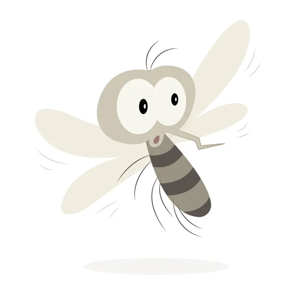 Mosquito Vector Cartoon Ilustração Isolada Sobre Fundo Branco Desenhos Animados —  Vetores de Stock