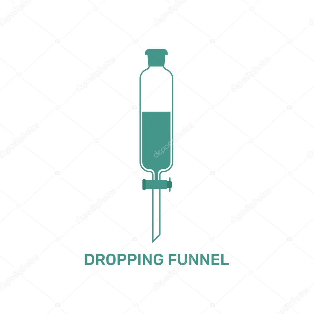 vector illustration of  Dropping Funnel Laboratory Glassware