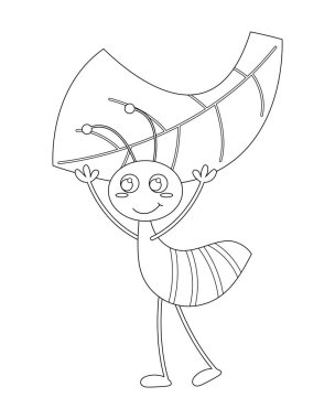 Yaprak Kesen Karınca renksiz vektör çizimi