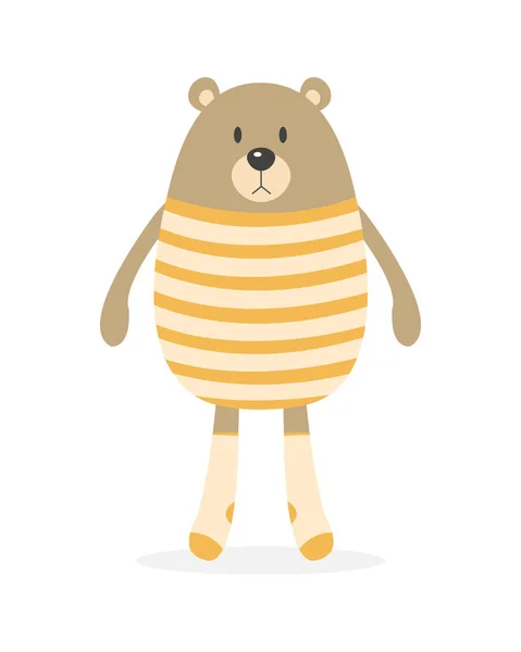 Vector Cartoon Illustration Cute Teddy Bear — Stock Vector