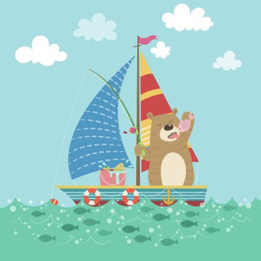 Denizde Ayı Teknesi 'nin vektör çizimi