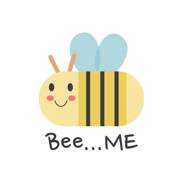 Cute Little Honey Bee Wektor Ilustracji — Wektor stockowy