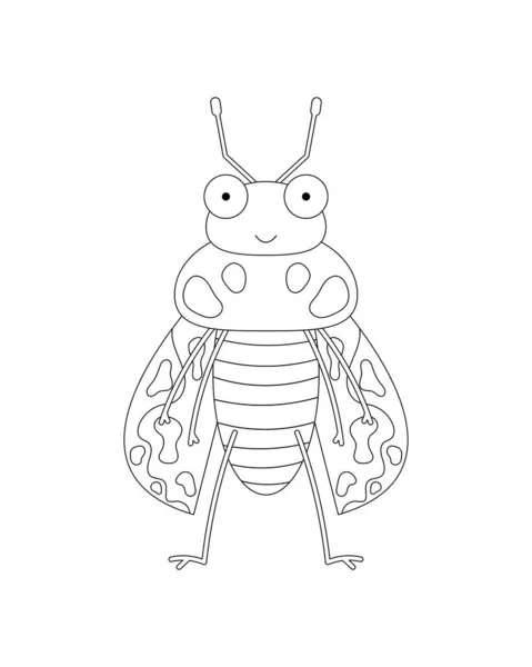 Jewel Beetle Ilustração Vetorial Incolor —  Vetores de Stock