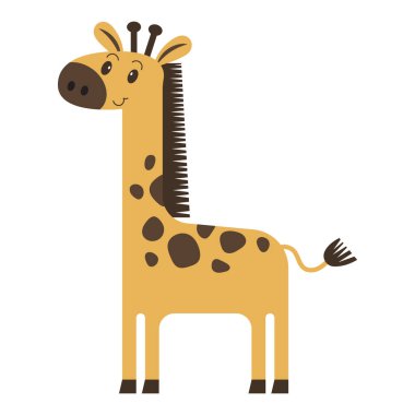 Zürafa çizgi filmi beyaz arkaplanda izole edildi