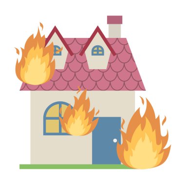 Ateşli ev, vektör çizimi