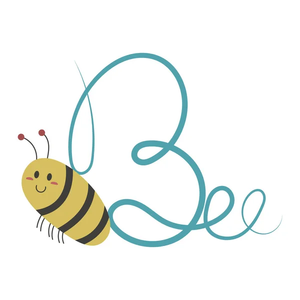 Illustration Vectorielle Personnage Mignon Dessin Animé Bee — Image vectorielle