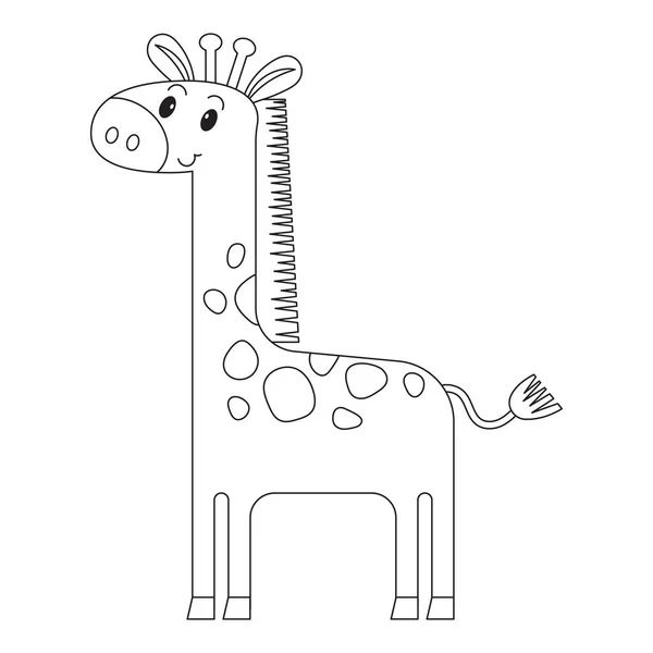 Illustrazione Vettoriale Incolore Della Giraffa — Vettoriale Stock
