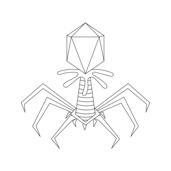 Escherichia Virus Mikroorganismen Farblose Vektorillustration — Stockvektor