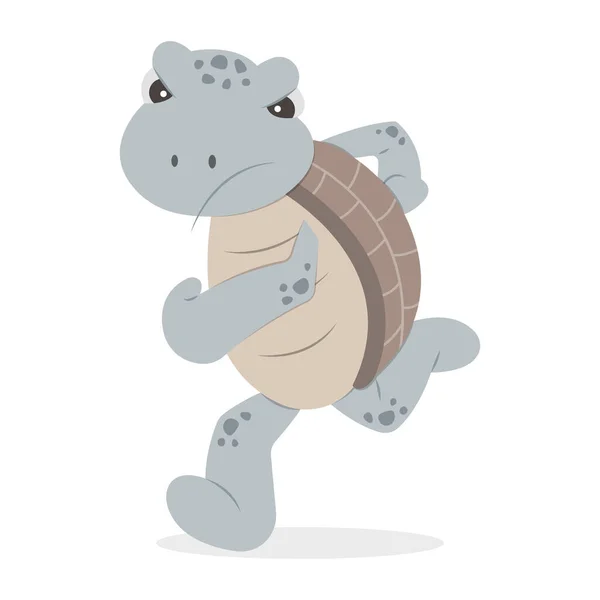 Vector Ilustración Dibujos Animados Tortuga Correr — Archivo Imágenes Vectoriales