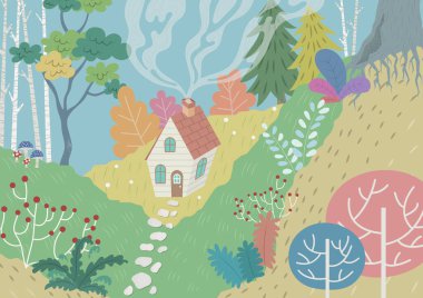 Ormandaki Küçük Ev 'in vektör çizimi