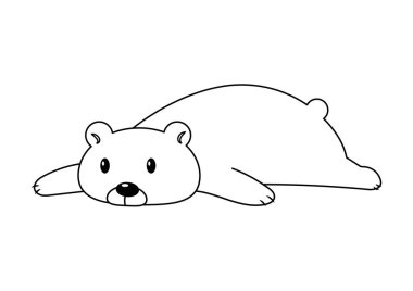 Tembel Ayı renksiz vektör çizimi