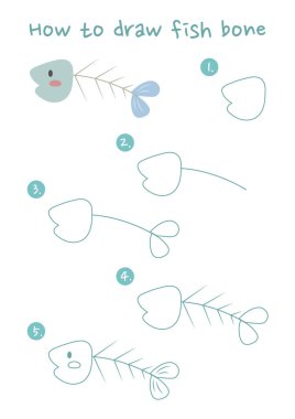 Balık Kemiği vektör illüstrasyonu nasıl çizilir