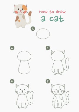 Kedi vektör çiziminin nasıl çizileceği