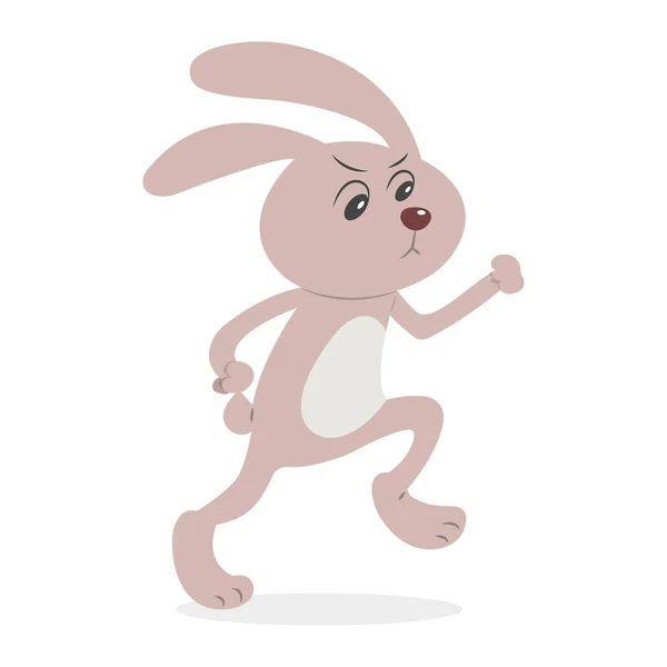 Divertido Conejo Dibujos Animados Aislado Sobre Fondo Blanco — Archivo Imágenes Vectoriales