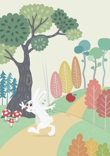 Aptal ürkek tavşanın vektör çizimi